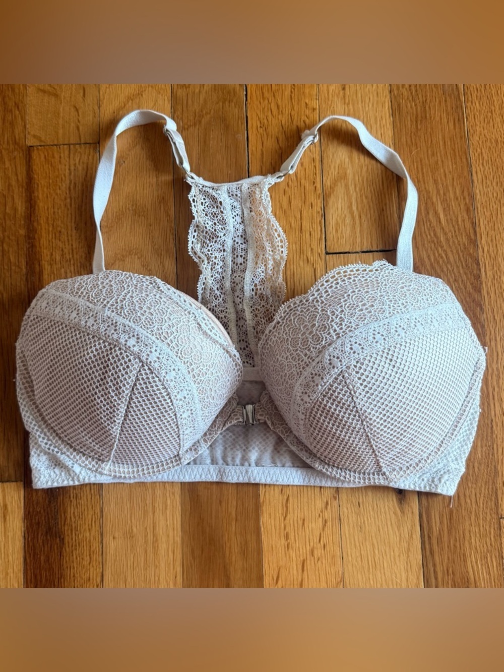 Victoria’s Secret Very‎ Sexy Lace Racerback Push-Up Bra in Light Beige 34D